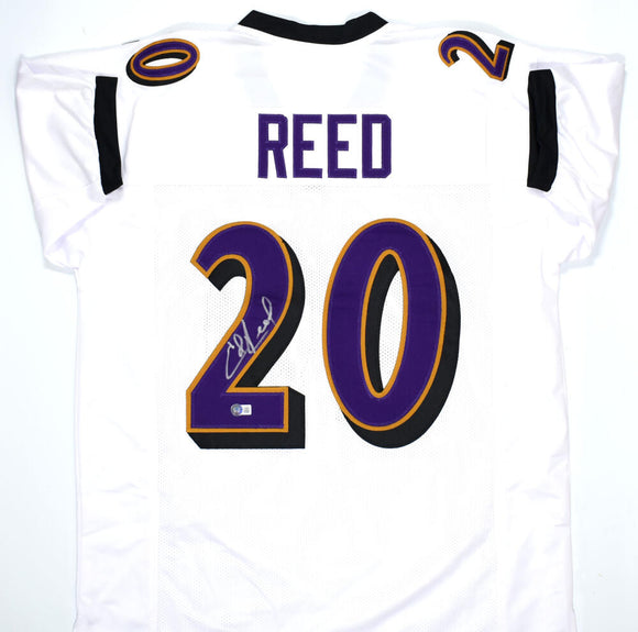 Ed Reed Autographed White Pro Style Jersey - Beckett W Hologram *Silver Image 1
