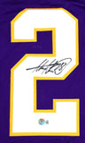 Adrian Peterson Autographed Purple Pro Style Stat Jersey- Beckett W Hologram *Black  Image 2