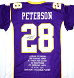 Adrian Peterson Autographed Purple Pro Style Stat Jersey- Beckett W Hologram *Black  Image 4
