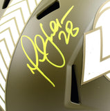 Marshall Faulk Autographed F/S Rams Salute to Service Speed Helmet - Beckett W Hologram *Yellow Image 2
