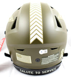 Michael Irvin Autographed Dallas Cowboys F/S Salute to Service Speed Flex Helmet- Beckett W Hologram *White Image 3