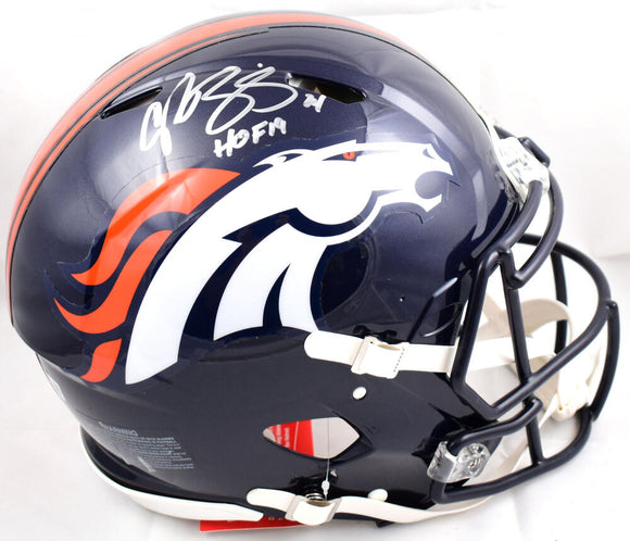 Champ Bailey Autographed Denver Broncos F/S Speed Authentic Helmet w/HOF - Beckett W Hologram *Silver Image 1