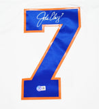 John Elway Autographed Broncos Mitchell & Ness White 1990 Legacy Jersey- Beckett W Hologram *Silver Image 2