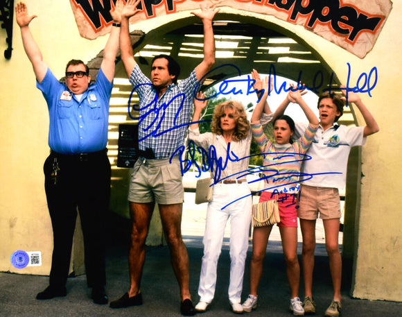 Chevy Chase Anthony Michael Hall Dana Barron Beverly D' Angelo Autographed 11X14 Vacation Photo #1-Beckett W Hologram Image 1