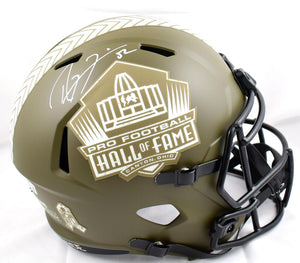 Ray Lewis Autographed Hall of Fame F/S Salute to Service Speed Helmet w/HOF-Beckett W Hologram *White Image 1