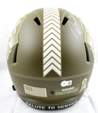 Ray Lewis Autographed Hall of Fame F/S Salute to Service Speed Helmet w/HOF-Beckett W Hologram *White Image 3