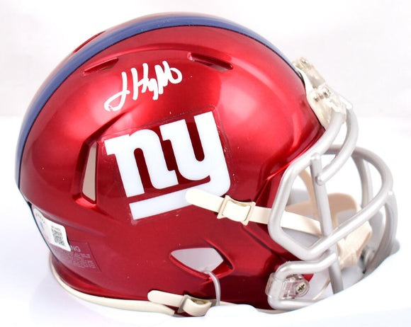 Jalin Hyatt Autographed New York Giants Flash Speed Mini Helmet - Beckett W Hologram *White Image 1
