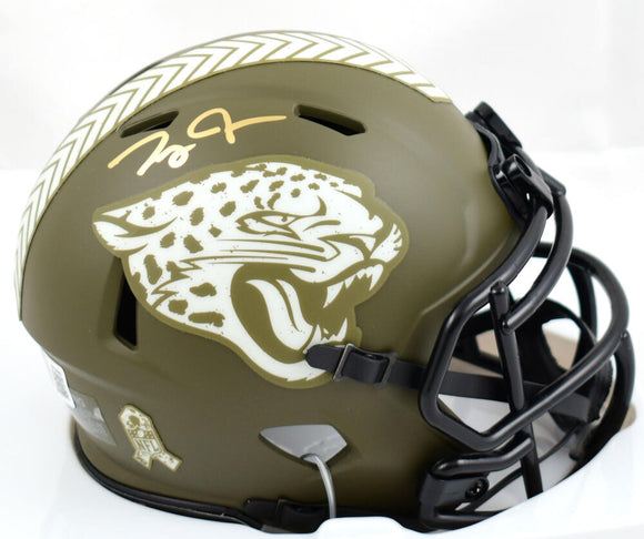 Zay Jones Autographed Jacksonville Jaguars Salute to Service Speed Mini Helmet -Beckett W Hologram *Gold Image 1