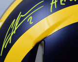 Charles Woodson Autographed Michigan Wolverines F/S Speed Authentic Helmet w/Insc - JSA W Auth *Yellow *DINGED Image 2
