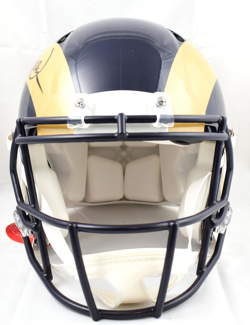 Kurt Warner Signed Rams Salute to Service Riddell Full Size Speed Replica  Helmet - Schwartz Authenticated