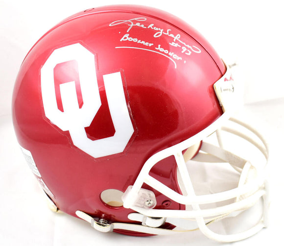 Lee Roy Selmon Autographed Oklahoma Sooners F/S Riddell Authentic Helmet w/Boomer Sooner- JSA *Silver Image 1