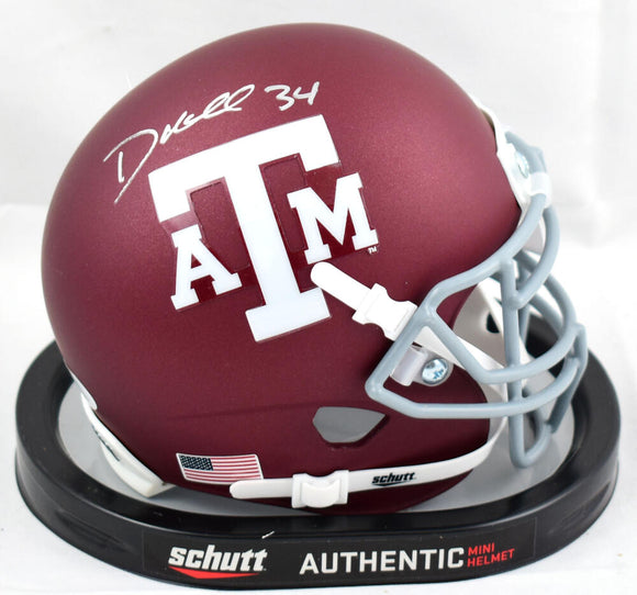 Dante Hall Autographed Texas A&M Aggies Maroon Schutt Mini Helmet- JSA W *Silver Image 1