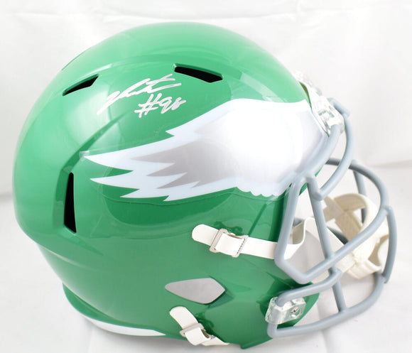 Jalen Carter Autographed Philadelphia Eagles F/S Alternate 2023 Speed Helmet- JSA W *Silver Image 1