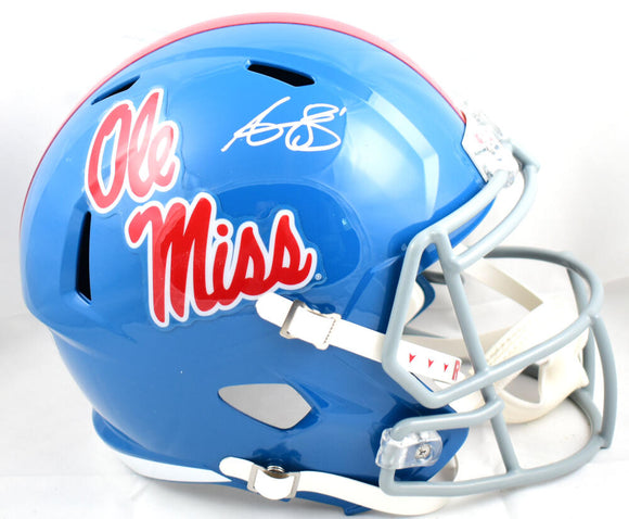 A.J. Brown Autographed Ole Miss Rebels F/S Speed Helmet-Beckett W Hologram *White Image 1