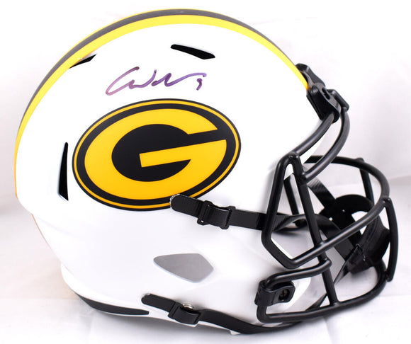 Christian Watson Autographed Green Bay Packers F/S Lunar Speed Helmet-Beckett W Hologram *Black Image 1