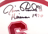 Jim Plunkett Autographed Stanford Mini Helmet w/ Heisman 1970- JSA W *Black Image 2