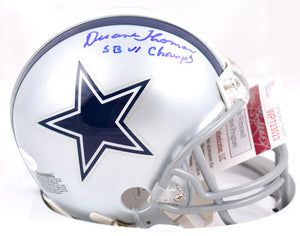 Duane Thomas Autographed Dallas Cowboys Mini Helmet W/ SB Champs- JSA W *Blue Image 1