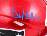 Drew Bledsoe Autographed New England Patriots Flash Speed Mini Helmet-Beckett W Hologram *Blue Image 2