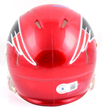 Drew Bledsoe Autographed New England Patriots Flash Speed Mini Helmet-Beckett W Hologram *Blue Image 3