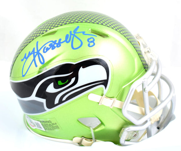 Matt Hasselbeck Autographed Seattle Seahawks Flash Speed Mini Helmet- Beckett W Hologram *Blue Image 1