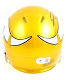 Jordan Addison Autographed Minnesota Vikings Flash Speed Mini Helmet- Beckett W Hologram *Black Image 3