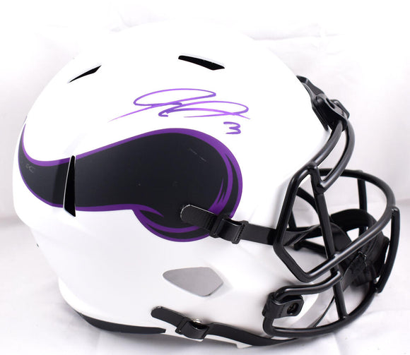 Jordan Addison Autographed Minnesota Vikings F/S Lunar Speed Helmet- Beckett W Hologram *Purple Image 1