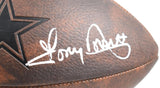 Tony Dorsett Roger Staubach Autographed Dallas Cowboys Distressed Logo Football w/HOF- Beckett W Hologram *White Image 2