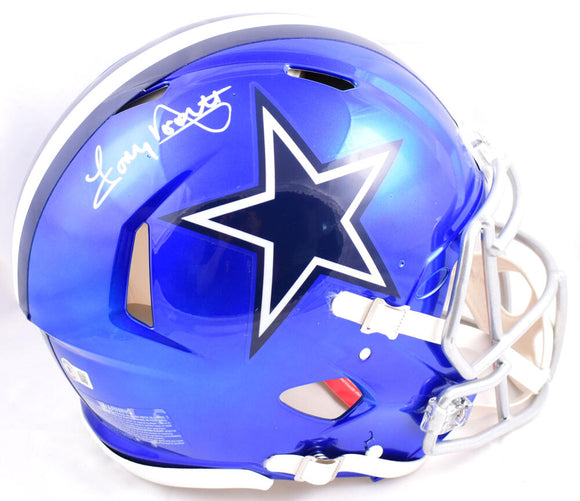 Tony Dorsett Autographed Dallas Cowboys F/S Flash Speed Authentic Helmet- Beckett W Hologram *White Image 1