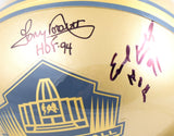 Tony Dorsett Earl Campbell Autographed F/S HOF Gold Helmet w/HOF- Beckett W Hologram *Black Image 2