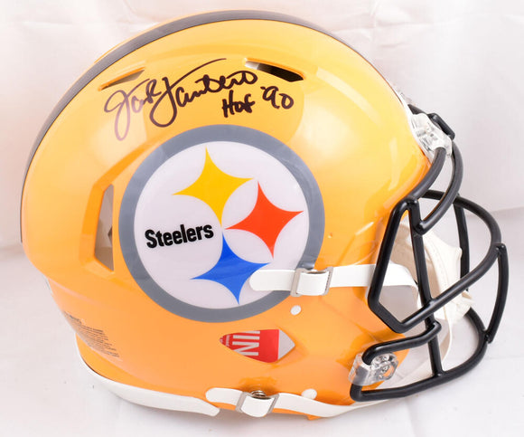 Jack Lambert Autographed Pittsburgh Steelers F/S Gold Speed Authentic Helmet w/ HOF-Beckett W Hologram *Black Image 1