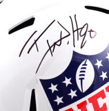 TJ Watt Michael Strahan Autographed NFL F/S Speed Helmet- Beckett W Hologram *Black Image 3
