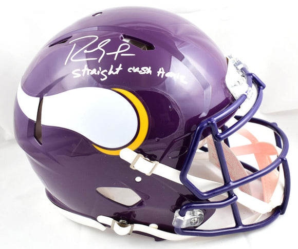 Randy Moss Autographed Vikings F/S 83-01 Speed Authentic Helmet w/Straight Cash-Beckett W Hologram *Silver Image 1