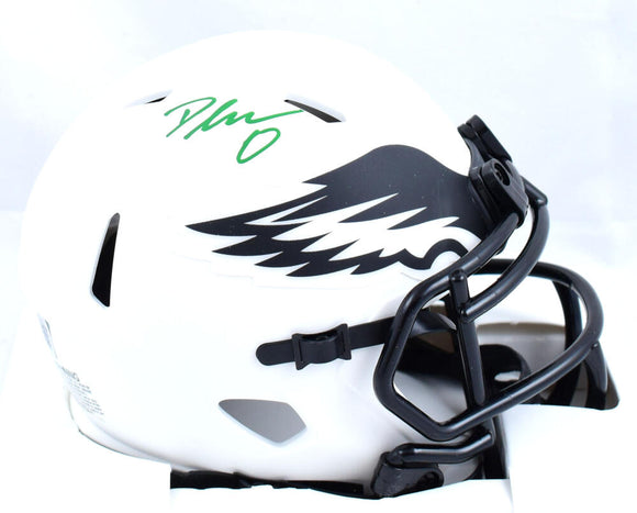 D'Andre Swift Autographed Philadelphia Eagles Lunar Speed Mini Helmet-Beckett W Hologram *Green Image 1