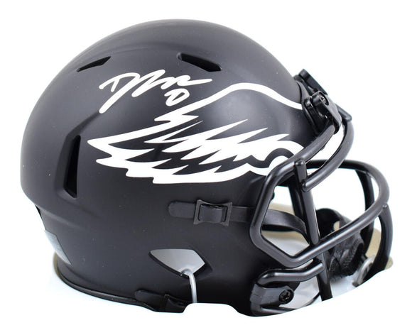 D'Andre Swift Autographed Philadelphia Eagles Eclipse Speed Mini Helmet-Beckett W Hologram *Silver Image 1