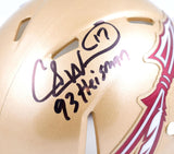 Charlie Ward Autographed Florida State Seminoles Speed Mini Helmet w/93 Heisman-Beckett W Hologram *Black Image 2