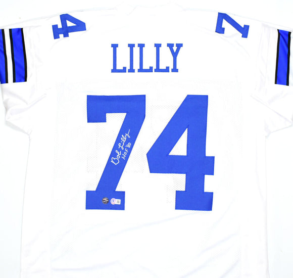 Bob Lilly Autographed White Pro Style Jersey w/HOF-Beckett W Hologram *Silver *7 Image 1