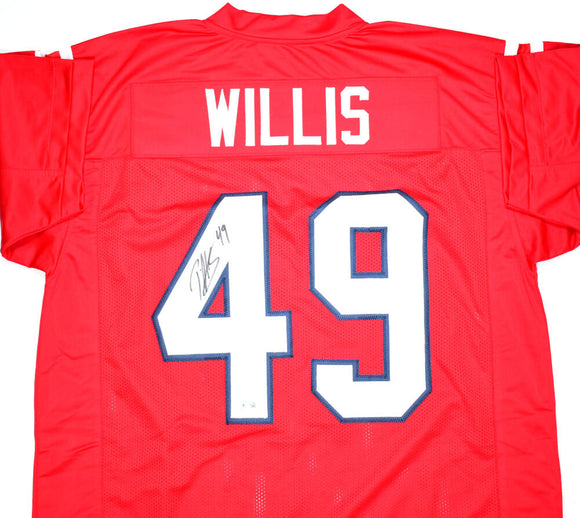 Patrick Willis Autographed Red College Style Jersey - Beckett W Hologram *Black *4 Image 1