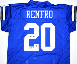 Mel Renfro Autographed Blue Pro Style Jersey w/HOF - Prova *Black *2 Image 1