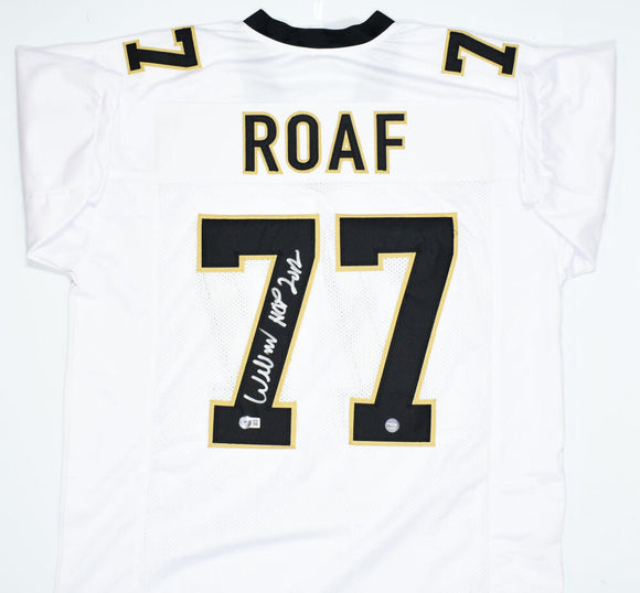 Willie Roaf Autographed White Pro Style Jersey w/ HOF- Beckett W Hologram *Silver Image 1