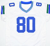 Steve Largent Autographed White Pro Style Jersey w/ HOF - Beckett W Hologram *Silver Image 3