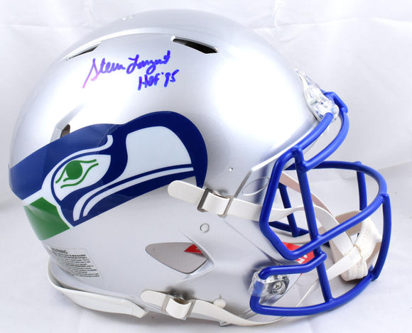 Steve Largent Autographed Seattle Seahawks F/S 83-01 Speed Authentic Helmet w/HOF - Beckett W Hologram *Blue Image 1