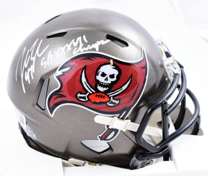 John Lynch Autographed Tampa Bay Buccaneers 97-13 Speed Mini Helmet w/SB Champs- Beckett W Hologram *White Image 1