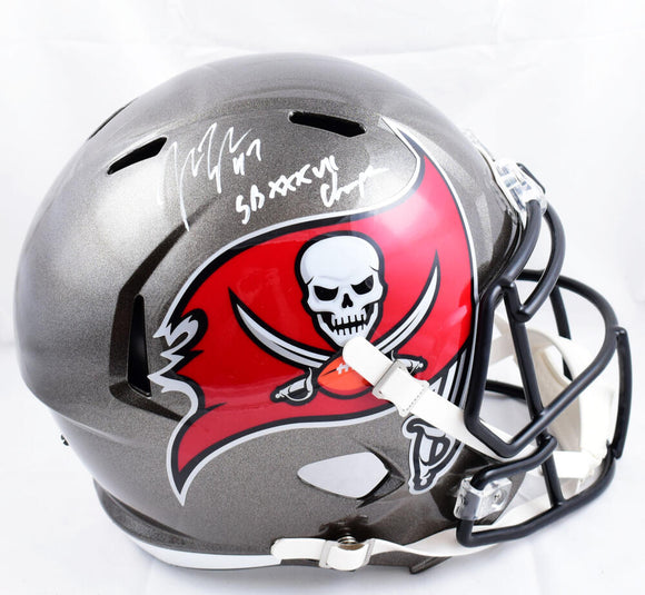 John Lynch Autographed Tampa Bay Buccaneers F/S Speed Helmet W/SB Champs- Beckett W Hologram *White Image 1