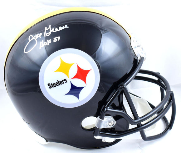 Joe Greene Autographed Pittsburgh Steelers F/S Helmet w/ HOF-Beckett W Hologram *Silver Image 1