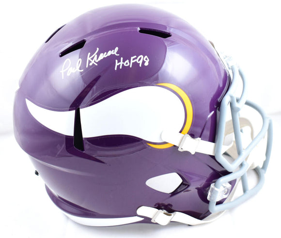Paul Krause Autographed Minnesota Vikings 61-79 F/S Speed Helmet w/HOF -Beckett W Hologram *Silver Image 1