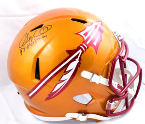 Charlie Ward Autographed Florida State Seminoles F/S Flash Speed Helmet W/Heisman- Beckett W Hologram *Black Image 1