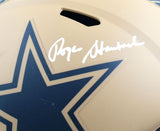 Roger Staubach Autographed Dallas Cowboys F/S Salute to Service 2023 Speed Helmet- Beckett W Hologram *White Image 2