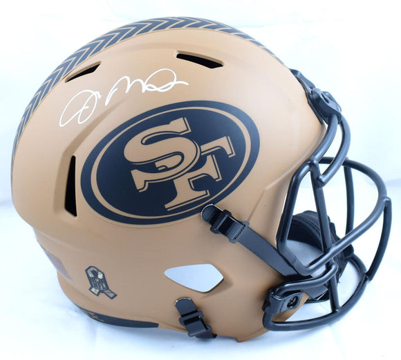 Joe Montana Autographed San Francisco 49ers F/S Salute to Service 2023 Speed Helmet - Fanatics *White Image 1