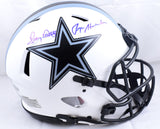 Roger Staubach Tony Dorsett Autographed Cowboys F/S Lunar Speed Authentic Helmet- Beckett W Hologram *Blue Image 1