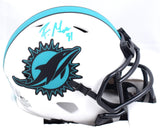 Raheem Mostert Autographed Miami Dolphins Lunar Speed Mini Helmet-Beckett W Hologram *Teal Image 1
